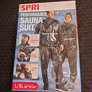 SPRI Unisex black sauna suit athletic sports training physical fitness